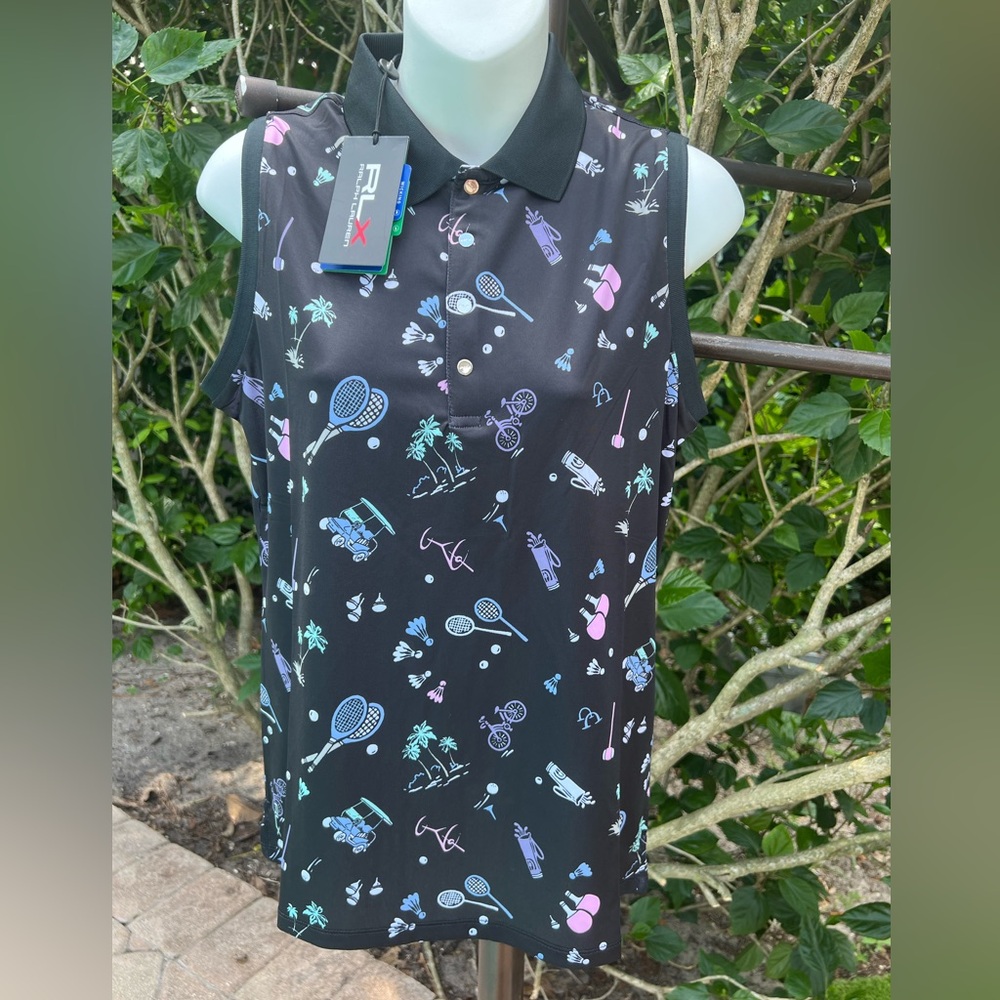 RLX Ralph Lauren Performance Sleeveless Golf Polo Women's Medium pickleball NEW